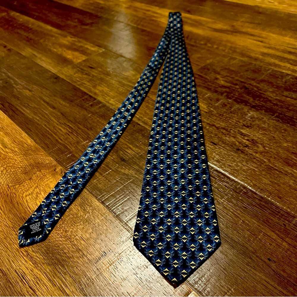 Men’s Neck Tie by Roundtree & Yorke multicolor Geometric NWOT 100 American Sewn